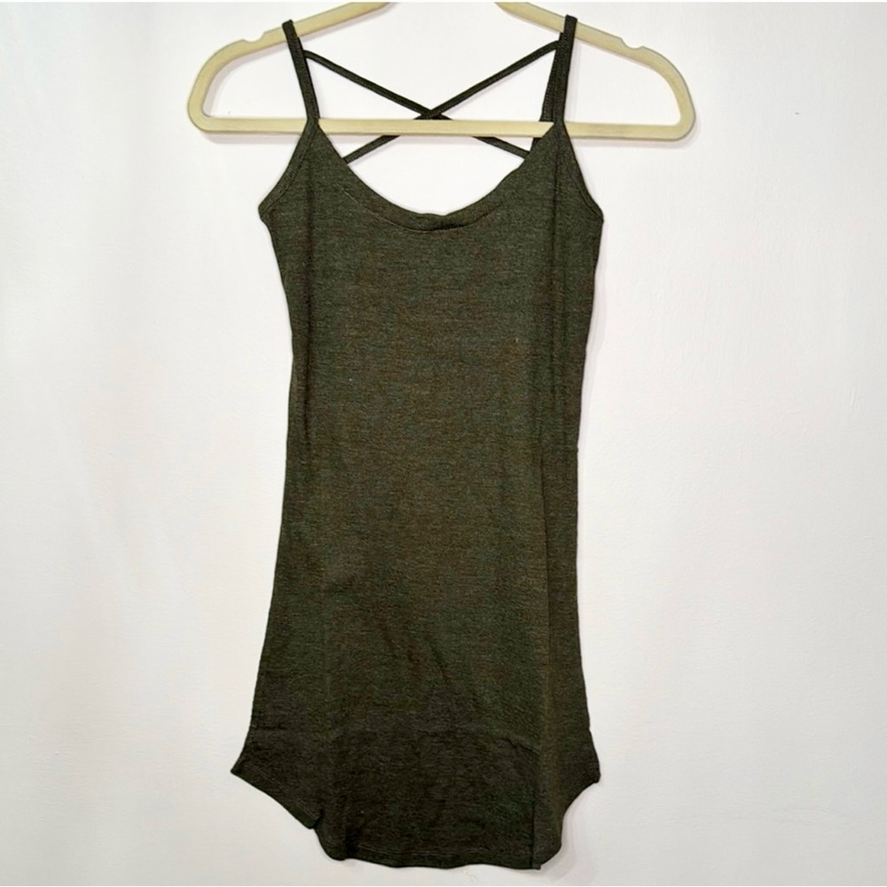 Chaser Olive Green Ribbed Tank Top Dress NWT - Picture 1 of 7